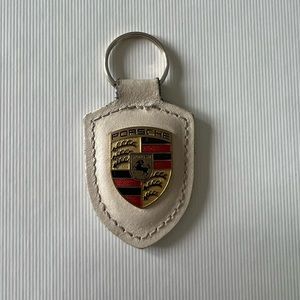 Porsche Keychain Cream/off white leather